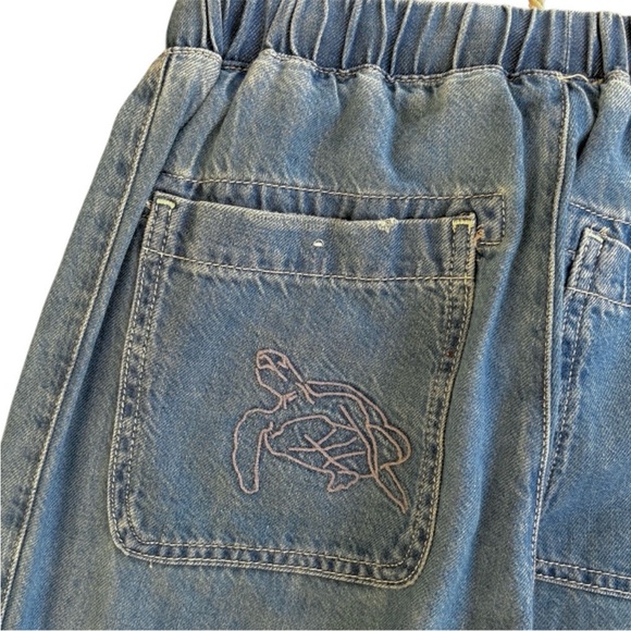 Anthropologie / Pilcro Blue Beach Cottage Tie Waist Embroidered Jeans Size XS - Picture 10 of 12